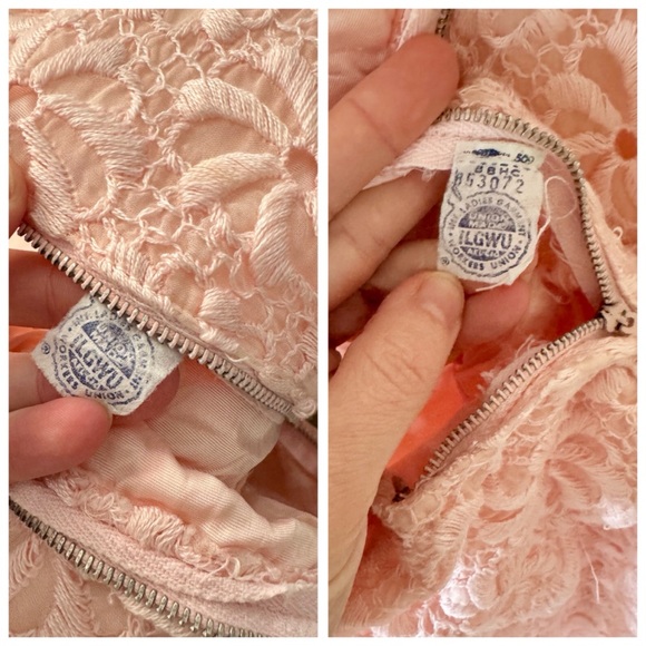 Vintage 1960s Powder Pink Floral Lace Sleeveless Sheath Midi Dress, sz. S - Picture 8 of 17